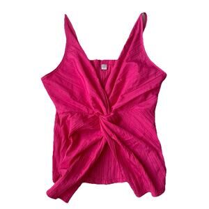 Y2K Max Mara Pura Seta Silk Crinkle Twist Front Cami Going Out Top Luxe Designer